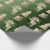 Elegant schattig licht roos gouden kerstpatronen cadeaupapier (Hoek)