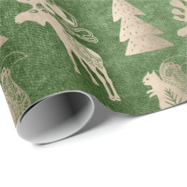 Elegant schattig licht roos gouden kerstpatronen cadeaupapier