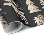 Elegant schattig licht roos gouden kerstpatronen cadeaupapier (Rol Hoek)