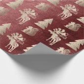 Elegant schattig licht roos gouden kerstpatronen cadeaupapier (Hoek)