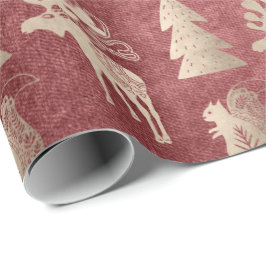 Elegant schattig licht roos gouden kerstpatronen cadeaupapier