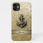 Elegant schattig meisje-faux-anker monogram Case-Mate iPhone case (Achterkant)