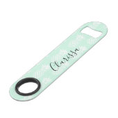 Elegant schattig  mijnengroen anananaseppatroon speed flessenopener (Voorkant Gekanteld)