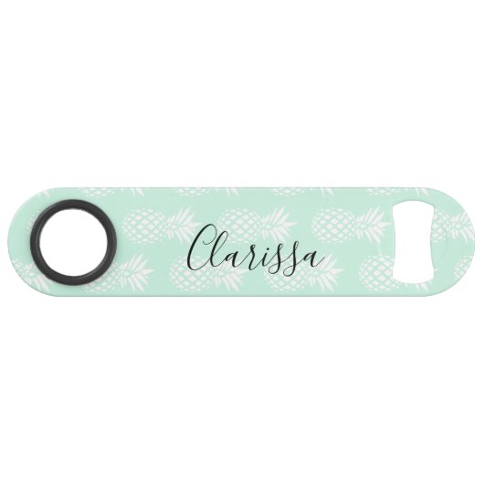 Elegant schattig  mijnengroen anananaseppatroon speed flessenopener (Voorkant (Horizontaal))