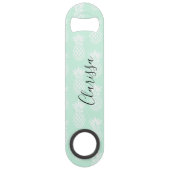 Elegant schattig  mijnengroen anananaseppatroon speed flessenopener (Voorkant)