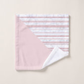 Elegant schattig roos goudglitter stripe witte mar bad handdoek (Wasdoekje)