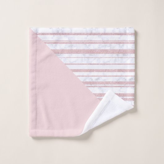 Elegant schattig roos goudglitter stripe witte mar bad handdoek (Wasdoekje)