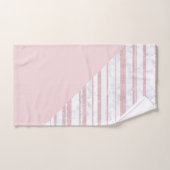 Elegant schattig roos goudglitter stripe witte mar bad handdoek (Handdoek)