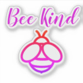 Elegant schattig roze paarse bijen soort hommel sticker (Voorkant)