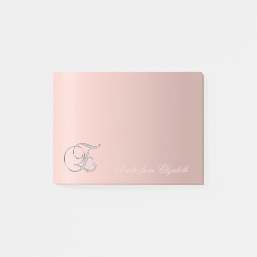 Elegant Schattig Stijlvol Meisjesachtig -Monogram Post-it® Notes (Voorkant)