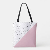 Elegant schattig zwart stip pastelroze tote bag (Achterkant)