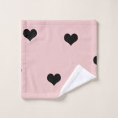 Elegant schattig zwart-wit roze hartritme bad handdoek (Wasdoekje)