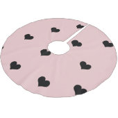 Elegant schattig zwart-wit roze hartritme kerstboom rok (Gekanteld)