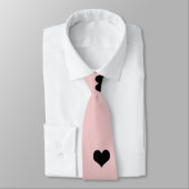 Elegant schattig zwart-wit roze hartritme stropdas (Gebonden)