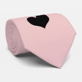 Elegant schattig zwart-wit roze hartritme stropdas (Opgerold)