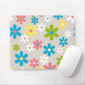 Elegant Schattige Abstract lente Daisy bloemmotief Muismat (Met muis)