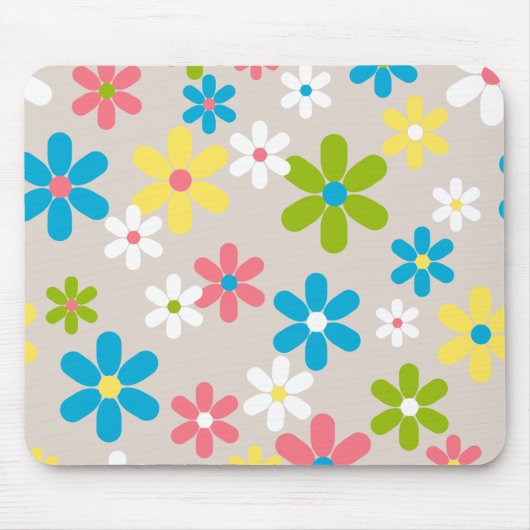 Elegant Schattige Abstract lente Daisy bloemmotief Muismat (Voorkant)