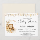 Elegant Schattige Boho Beer Baby Jongensdouche Kaart (Voorkant / Achterkant)