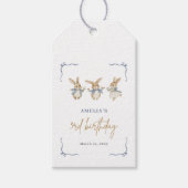 Elegant Schattige Bunny Kind Paas 3e Verjaardag Pa Cadeaulabel (Voorkant)