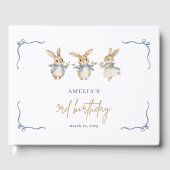 Elegant Schattige Bunny Kind Paas 3e Verjaardag Pa Gastenboek (Voorkant)