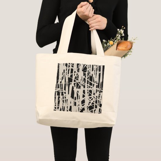 Elegant Schattige Eenvoudig Zwart & Grijs Grote Tote Bag (Voorkant (product))