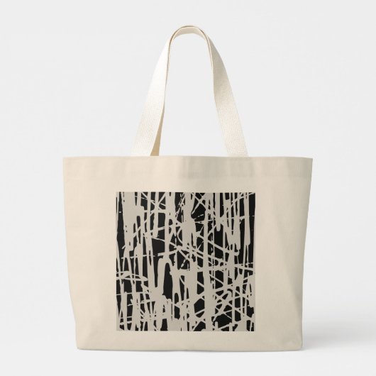 Elegant Schattige Eenvoudig Zwart & Grijs Grote Tote Bag (Achterkant)