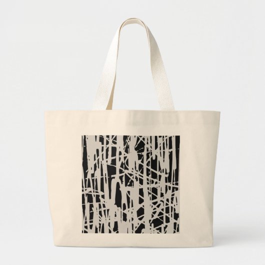 Elegant Schattige Eenvoudig Zwart & Grijs Grote Tote Bag (Voorkant)