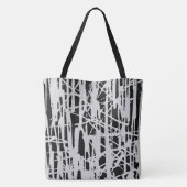Elegant Schattige Eenvoudig Zwart & Grijs Tote Bag (Achterkant)