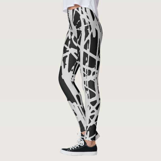 Elegant Schattige Eenvoudig Zwart & Wit Leggings (Links)