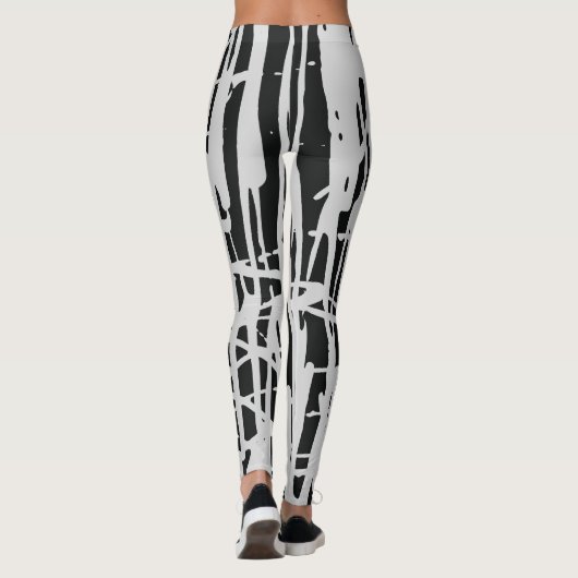 Elegant Schattige Eenvoudig Zwart & Wit Leggings (Achterkant)
