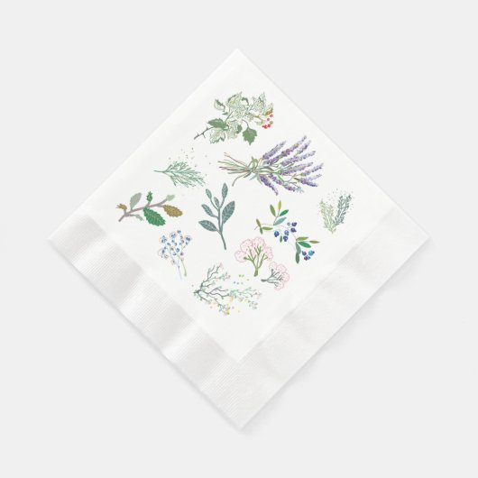 Elegant schattige, eenvoudige bladgroenkruiden servet (Hoek)