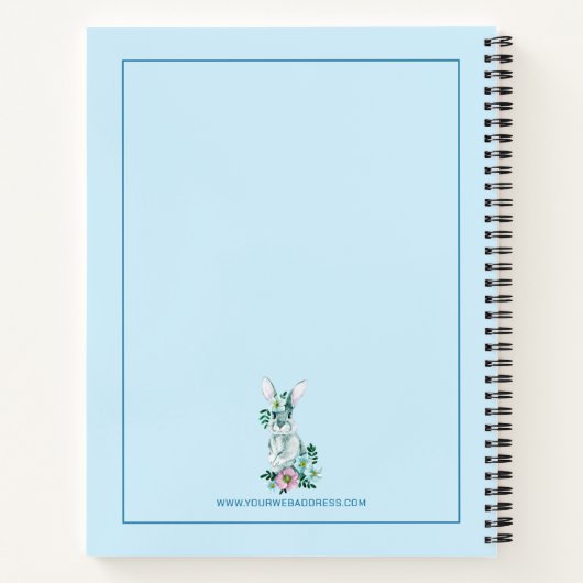 Elegant schattige floreaster bunny illustratie notitieboek (Achterkant)