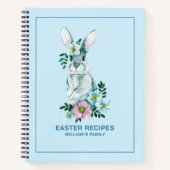 Elegant schattige floreaster bunny illustratie notitieboek (Voorkant)