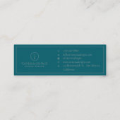 Elegant Schattige Groen Modern Monogram Custom Mini Visitekaartje (Achterkant)