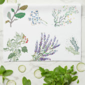 Elegant schattige groenbladeren en plant wit theedoek (Gevouwen)