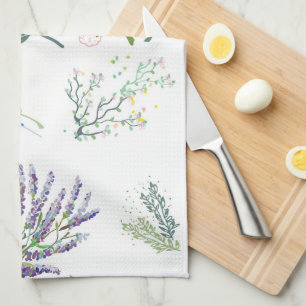 Elegant schattige groenbladeren en plant wit theedoek