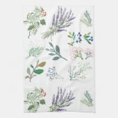 Elegant schattige groenbladeren en plant wit theedoek (Verticaal)