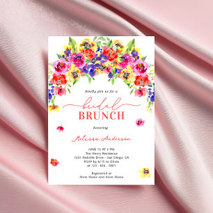 Elegant Schattige Helder Kleurrijk Bloemen Bruidsb Kaart