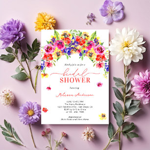 Elegant Schattige Helder Kleurrijk Bloemen Vrijgez Kaart
