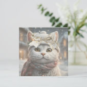 Elegant Schattige Kerst Kat Liefhebber Gift Kaart (Staand voorkant)