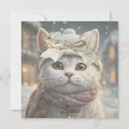 Elegant Schattige Kerst Kat Liefhebber Gift Kaart