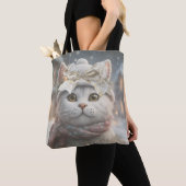  Elegant Schattige Kerst Kat Liefhebber Gift Tote Bag (Dichtbij)