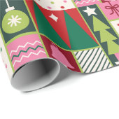 Elegant Schattige Kleurrijke Kerst Elements Gift Cadeaupapier (Rol Hoek)