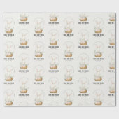 Elegant Schattige konijn in bloemenkast Kids Verja Cadeaupapier (Vlak)