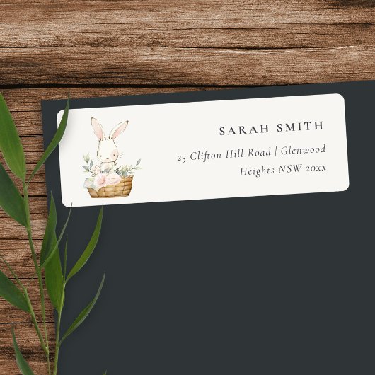 Elegant Schattige konijn in bloemenkast Kids Verja Etiket