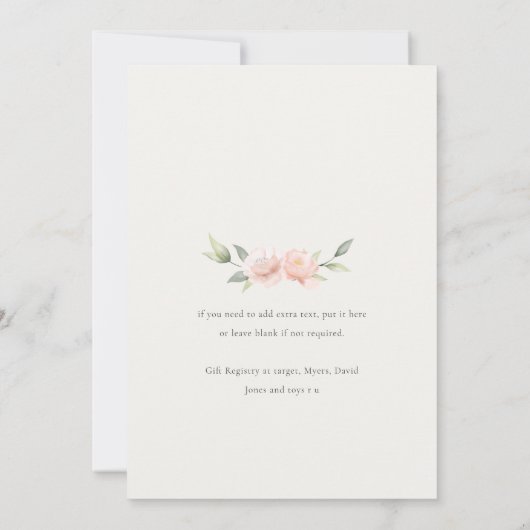 Elegant Schattige konijn in bloemenkast Kids Verja Kaart (Achterkant)