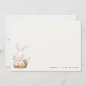 Elegant Schattige konijn in bloemenkast Kids Verja Notitiekaartje (Voorkant)