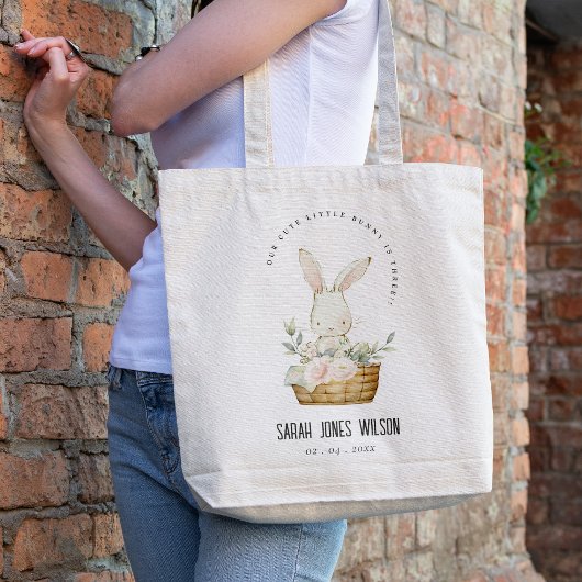 Elegant Schattige konijn in bloemenkast Kids Verja Tote Bag