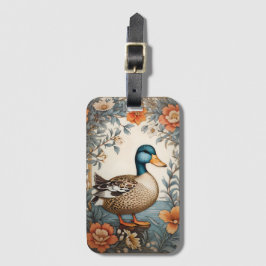 Elegant Schattige Plump Duck  Bloemen Bagagelabel