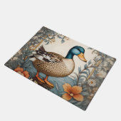 Elegant Schattige Plump Duck  Bloemen Deurmat (Schuin)